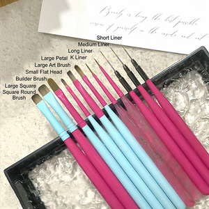 Lot de 11 pinceaux personnalisés pour nail art, idéal pour la conception de motifs peints à la main et le dessin de manucures - Product Image 1