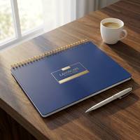 Carnet de notes A5 personnalisé en gros, format horizontal, reliure spirale, bloc-notes de bureau, papeterie, cadeau OEM