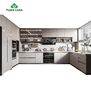 Ensemble d'armoires de cuisine modulaires modernes TUZHI, matériaux écologiques ignifuges, construction en contreplaqué, accessoires complets - Product Image 4