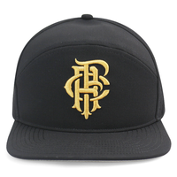 Casquette de baseball unisexe HS15 personnalisée à 6 panneaux, broderie 3D en relief, perforations découpées au laser noires, imperméable, visière plate, toutes saisons, pour le surf