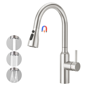 Faucet Factory Direct Sales Modern Touch Control Pull Kitchen Faucet Ceramic Lead-free CUPC Certified Stainless Steel Deck - Product Image 1