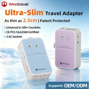 Wontravel New 3AC Sockets 25W QC3.0 Ultra Slim Travel Adapter <b>with</b> 7-in-1 <b>Ports</b> for Laptop Camera & Earphone Business Travel - Product Image 1