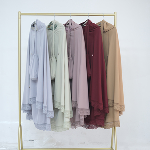 Nouvel Ensemble de Prière 4 Pièces Loriya 2025 de Haute Qualité avec Tapis de Prière et Sac Hijab Dentelle <span class=keywords><strong>Khimar</strong></span> Jupe Jilbab <span class=keywords><strong>Abaya</strong></span> Nida - Product Image 6