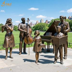Sculpture publique extérieure grandeur nature de bronze Musicien Family Statues fabriquées à partir de <span class=keywords><strong>D</strong></span> & Z Foundry - Product Image 6