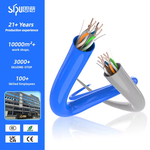 Cables de red SIPU Cat6 trenzados OM3 de 300m en caja UTP FTP SFTP, 1000FT, 23AWG, CCA, cubierta de PVC, certificación CE, OEM ODM, naranja - Product Image 1