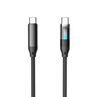 Câble Type-C vers Type-C 60W 1M avec charge rapide 5A, lumière LED fluide, cœur en cuivre pur, alliage d'aluminium renforcé pour téléphones IPHONE