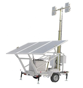 แผงไฟ LED พลังงานแสงอาทิตย์แบบฟลัดไลท์สำหรับมือถือ, IP66ต่อขยาย4x100W 4x200AH แบตเตอรี่ติดด้วยตนเอง - Product Image 4