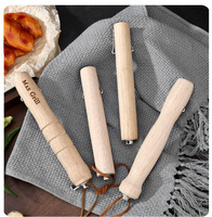 Fourchette et brochettes de barbecue en acier inoxydable ESTICK avec longueur réglable et manche en bois - Portable pour le camping en plein air et les grillades en arrière-cour