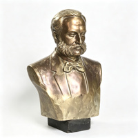 Statue de buste personnalisée en laiton à partir de votre photo, coloration thermique, placage antique, détails martelés à la main pour commémoration