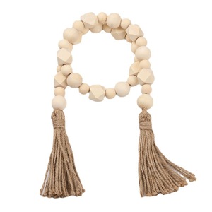 <span class=keywords><strong>Perles</strong></span> en bois de formes variées, couleur naturelle, pour la fabrication de colliers, la décoration intérieure, style ferme, ornement pour plateau à étages, attache de rideau - Product Image 5