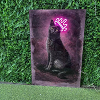 Enseigne néon LED personnalisée pour chat, en PVC, étanche IP68, pour décoration murale de jardin, fêtes et mariages