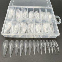 Nouvelles Capsules 3D Popit N17123 à Forme d'Ongles Courbés Profonds Effet Griffes d'Aigle, Transparentes, 14 Tailles, Moules Doubles pour Ongles