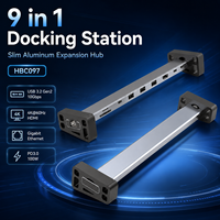 Station d'accueil USB-C 9 en 1, HDMI 4K*60Hz, USB3.2 Gen2 10 Gbps, Ethernet 1000M, lecteur de cartes SD TF, PD 90W, station d'accueil USB-C pour ordinateur portable