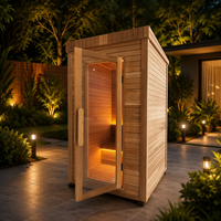 Sauna individuel extérieur préfabriqué en bois, confortable et moderne, pour usage commercial, à vapeur humide, vente en gros