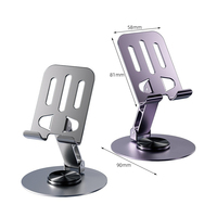 Support de téléphone portable pliable compact OEM avec rotation à 360° et base réglable pour bureau, domicile et appels vidéo