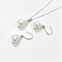 Ensemble de bijoux en perles d'eau douce baroques Edison de 10-11 mm, boucles d'oreilles et pendentif en argent 925, ensemble de bijoux en perles d'eau douce