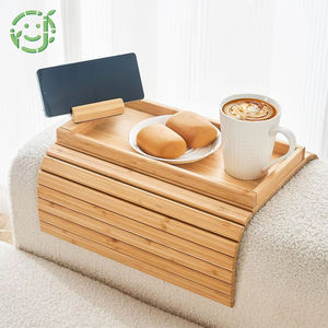 JQ <strong>Armchair</strong> Wooden Foldable <strong>Table</strong> Bamboo Armrest Sofa Arm <strong>Tray</strong> With Cupholder Phone Stand and Cup Holder Sofa - Product Image 1