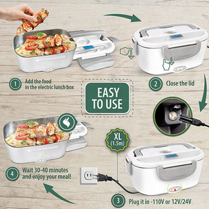 Fiambrera eléctrica de acero inoxidable para el hogar 2 en 1 con bolsa de transporte Calentador de alimentos portátil para uso seguro en la cocina - Product Image 4