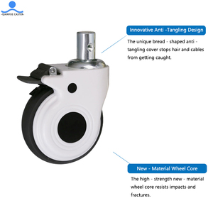 Haste de fio giratória, plástico tpr 3 4 5 polegadas durável com freio médico <span class=keywords><strong>castor</strong></span> rodas de cama do hospital - Product Image 5