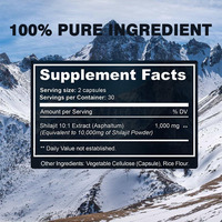 Capsules d'extrait de Shilajit de l'Himalaya de qualité supérieure pour le soutien métabolique d'amélioration de l'endurance de l'énergie Ingrédient pur