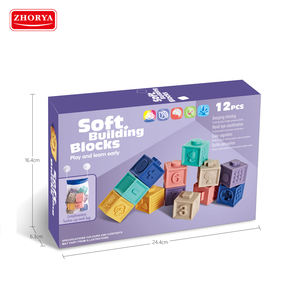 Jeu de construction éducatif pour enfants, couleurs mixtes, bloc de construction, table de jouet en caoutchouc, <span class=keywords><strong>cube</strong></span> souple, age - Product Image 6