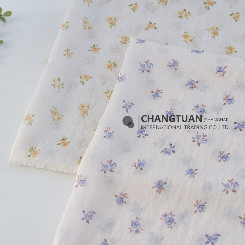 Soft Tencel Nylon Mixed Dress Fabric Ditsy Floral Fabric for Children