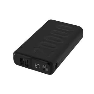 Banco de energía de alta capacidad con pantalla digital, cargador de teléfono móvil PD 18W, doble usb tipo c, carga rápida, 20000mAh