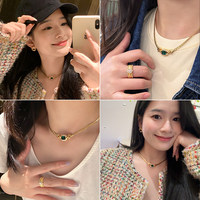 비맘 핸드메이드 오리지널 올드머니 스타일 에메랄드 컷 텅스텐 금/은 도금 트위스트 브레이디드 스웨터 체인 쇄골 체인