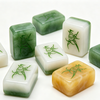 Jeu de Mahjong en Jade Double Couche Personnalisé avec Monogramme, Plateau de Jeu d'Échecs, Cadeau, Tuiles Polies pour Échecs, Cartes, Loisirs et Divertissement