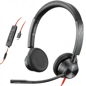 Poly Blackwire C3220 USB-C Single Unit Wired Stereo UC Headset to Connect to PC and Cellphone