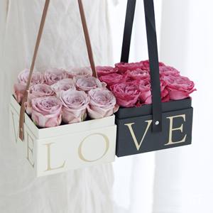 Высококлассная подарочная коробка упаковочная коробка портативная квадратная романтическая Цветочная коробка на день Святого Валентина с ручкой - Product Image 1