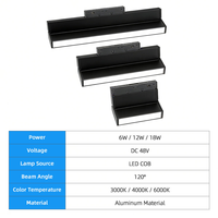 Projecteur LED COB pliable IMENS noir en aluminium, 3 couleurs réglables, DC48V, lumière linéaire diffuse sur rail magnétique, CRI 92, 1800 lumens
