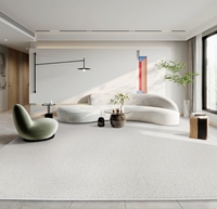 Grand tapis en laine abstrait fabriqué à la machine avec boucles pour usage domestique