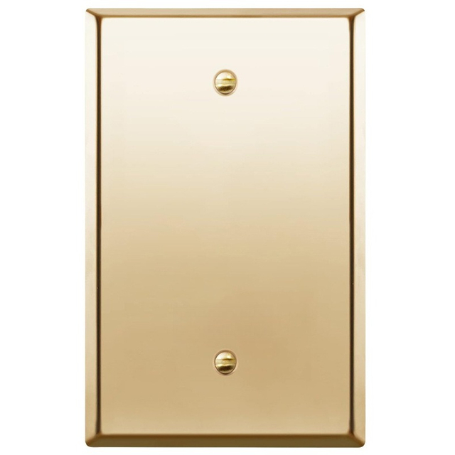 Brass Blank Wall Plate Single Gang Solid Metal Blank Outlet Cover Wall Switch Plate for American Standard Electrical Wall Box
