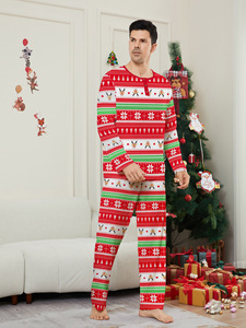 Feliz Natal Roupas de Ano Novo Mãe Filha Pai Filho Bebê Combinando Outfits 2 Pcs Terno Família Pijama Algodão Homewear - Product Image 3