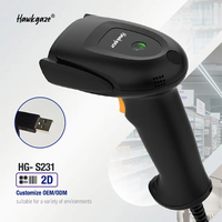 Lector de Código de Barras Portátil con Cable, Escáner de Código de Barras USB 1D/2D, Lector de Código QR
