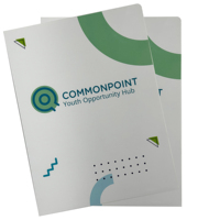 Dossier de présentation d'entreprise personnalisé, relié à cheval avec papier offset de qualité supérieure et pelliculage brillant/mat pour la promotion