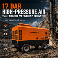 Compresseur d'air à vis diesel portable BLURBLY BC600 600CFM 17Bar 153kW avec moteur Cummins pour l'exploitation minière et le forage DTH