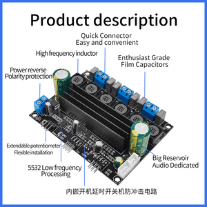 Carte amplificateur de son TPA3116D2 Amplificateur audio 100W 2.1 Subwoofer Amplificateurs de puissance Haut-parleur Home Cinéma <span class=keywords><strong>DIY</strong></span> - Product Image 3