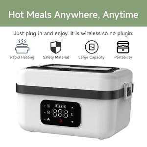 Boîte à lunch électrique USB portable pour camping, voiture, extérieur, isotherme, rechargeable, sans eau, avec affichage numérique LED, capacité 1L, pour le bureau - Product Image 5
