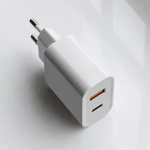 20W USB C快速充电器，双端口PD电源快速充电3.0壁式充电器，与i Phone 12兼容的块插头