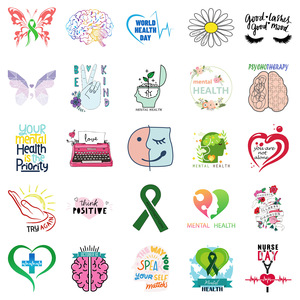 Nuevo 49PCS Medical saludable conciencia psicoterapia Salud mental pegatina - Product Image 3