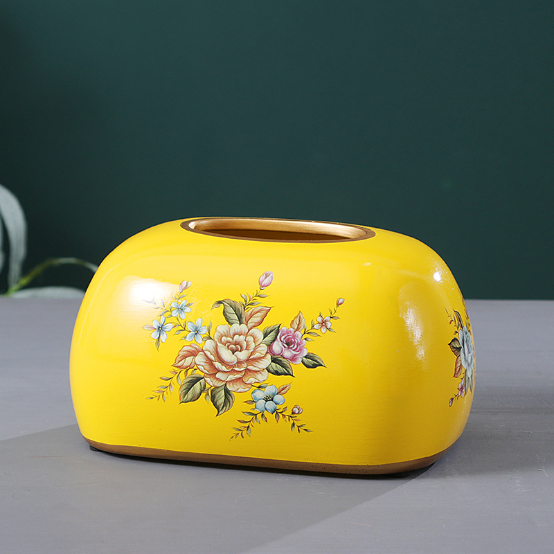 Boîte à mouchoirs ronde - Motifs printaniers