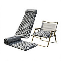 Matelas pneumatique individuel à gonflage rapide en nylon pour l'extérieur avec pompe à pied et coussin gonflé pour le camping, la randonnée et les pique-niques