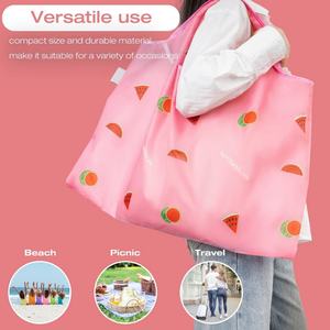 Sac de courses réutilisable en polyester, écologique, mignon, pliable et portable pour supermarché - Product Image 4