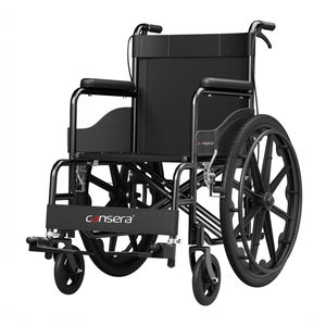 <span class=keywords><strong>Silla</strong></span> <span class=keywords><strong>de</strong></span> <span class=keywords><strong>Ruedas</strong></span> Plegable <span class=keywords><strong>de</strong></span> Primera Calidad, Pintada en Negro, con <span class=keywords><strong>Ruedas</strong></span> Resistentes <span class=keywords><strong>de</strong></span> una Sola Pieza, Frenos Dobles, Asiento Transpirable y Suave, Reposabrazos Esponjosos - Product Image 2