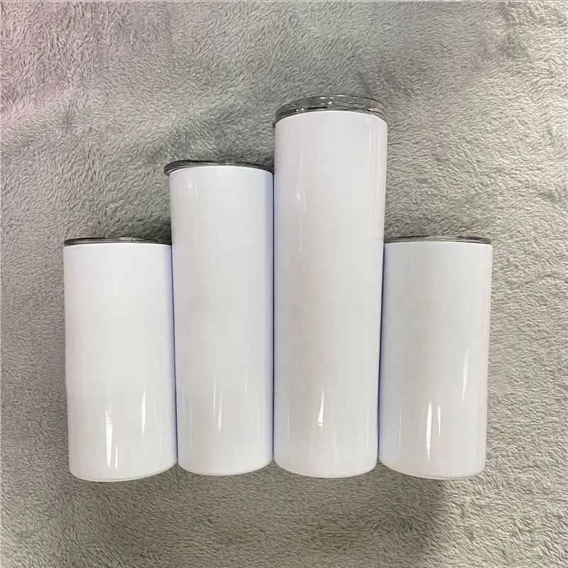 Bán Buôn Trong Số Lượng Lớn 20 Oz Chai Rượu Bằng Thép Không Gỉ 20 Oz Straight Slim Skinny Trống Thăng Hoa Tumbler Với Nắp Và Rơm