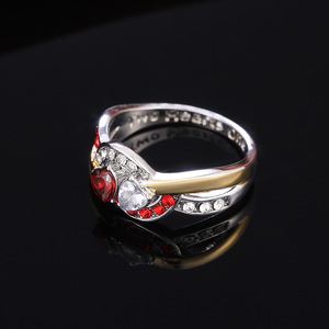 Anello di fidanzamento con zirconi a forma di cuore per donna, con montatura a pavé, pietra creata in laboratorio, gioielli di moda H099 - Product Image 5