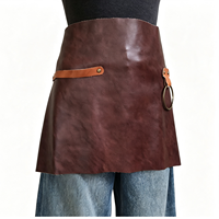 Tablier de travail en cuir pleine fleur sans manches de style japonais pour barista et artiste floral, durable, anti-salissures, imprimable