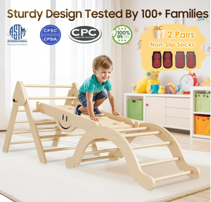 Ensemble d'<span class=keywords><strong>arche</strong></span> triangulaire d'escalade en bois pour enfants - Jeu éducatif Montessori pour l'intérieur/l'extérieur et l'école - Product Image 3